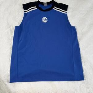 Vintage Nike Basketball Jersey Size M Blue  Center Swoosh Embroidered Logo Y2K